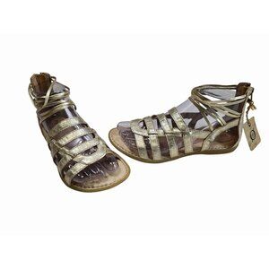 NEW Born Womens 6M Gold Strappy Leather Gladiator Sandals Casual